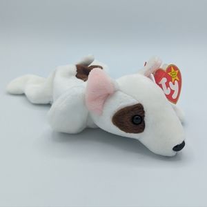 VINTAGE TY BEANIE BABY BUTCH BULL TERRIER PUPPY NWT PLUSH RARE HTF